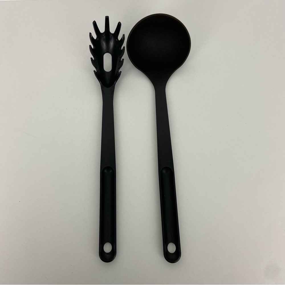 Tupperware 1816 1818 Black Ladle Spaghetti Spoon Nylon Vintage Kitchen Utensil